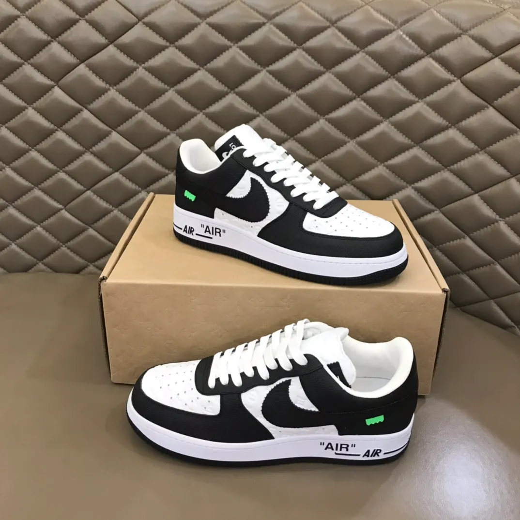 Men's shoes 💰p420 "*OUIS *UITTO*" x OFF-WHITE x Nike tripartite collaboration! Trendy and cool men's casual sports shoes with unrivaled color matching. The design idea basically continues the style of THE TEN. The Swoosh line and tongue label have a very familiar visual effect and are both fashionable and trendy! A must-have for fashionistas! The effect on your feet is absolutely stunning! Size: 38-45